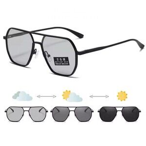 Luxury Metal Photochromic Sunglasses Men Women Fashion Polarized Sun Glasses